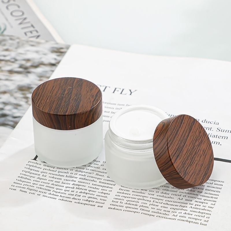 5g10g黑木纹盖磨砂玻璃霜膏瓶化妆品分装瓶面膜面霜眼霜药膏