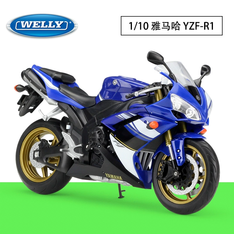 WELLY Yamaha металлический мотоцикл, реалистичная минифигура, масштаб 1:10
