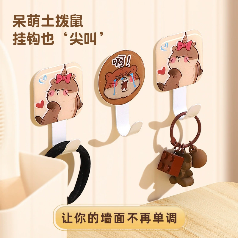 Крючок для клея, девчачий крючок в форме сердца, милый мультяшный креативный блестящий крючок для спальни, прочный самоклеящийся липкий крючок без перфоратора