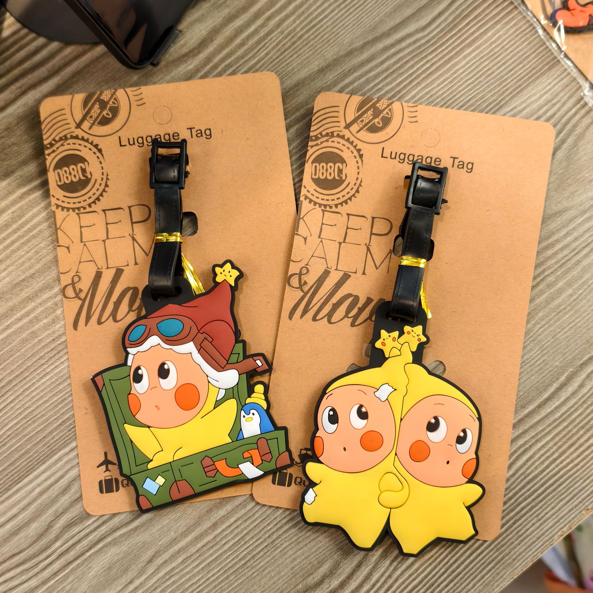 Cartoon Cute Star-Shaped Luggage Tag, Travel Suitcase Backpack Identification Tag, Decorative Pendant, Pvc Soft Rubber Name Tag