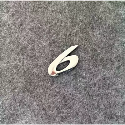 Car logo — Rear Trunk Car Logo - standard-single-number-6-silver