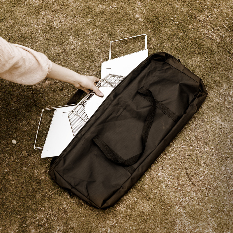 Outdoor barbecue grill camping barbecue portable stainless steel foldable grill rack charcoal firewood furnace beacon tower