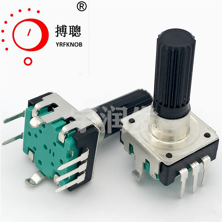 宇润发12型旋转按键编码器360°可调EC12增量脉冲音量调节开关