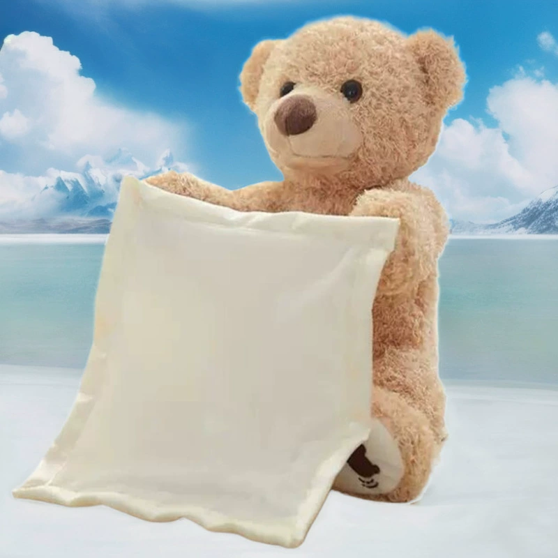 Трансграничная амазонка прячется, кошка прикрывает глаза, английский медведь говорит, прячется музыка, электрическая плюшевая игрушка