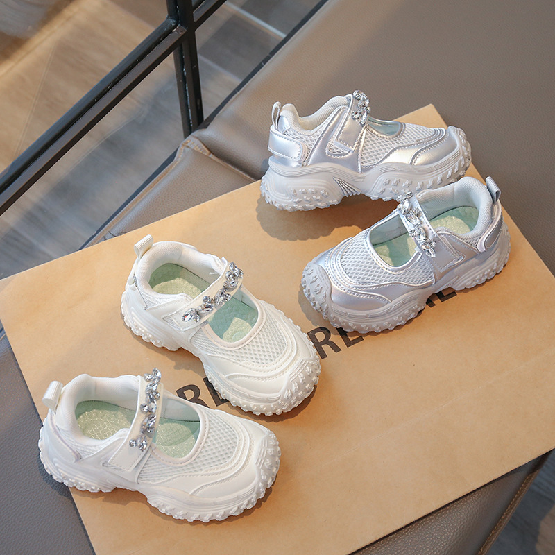 Zapatos deportivos para niñas verano 2026 nuevos zapatos de corrida transpirables de malla para niños, moda, zapatos casuales con suela suave image 5