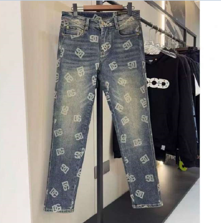 High-End Trendy Spring New Men's Jeans 2025 European Fashion Brand Casual Stretch Slim Fit Skinny Pants