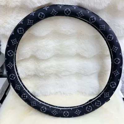 Brand Handlebar Cover, Universal Leather – Steering wheel cover - round-black-default