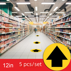 XG019新冠警示貼公共場合超市社交距離自粘箭頭地板貼防滑