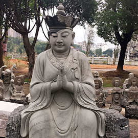 十八罗汉石雕图片清晰 石雕佛像传统人物雕塑 多种石材可选