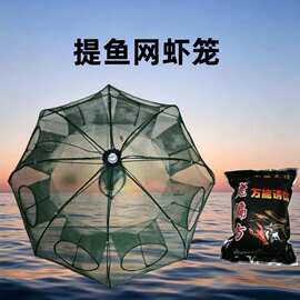 提鱼网虾笼子伞网鱼笼捕虾网泥鳅笼螃蟹笼渔网捕鱼网伞笼龙虾诱饵