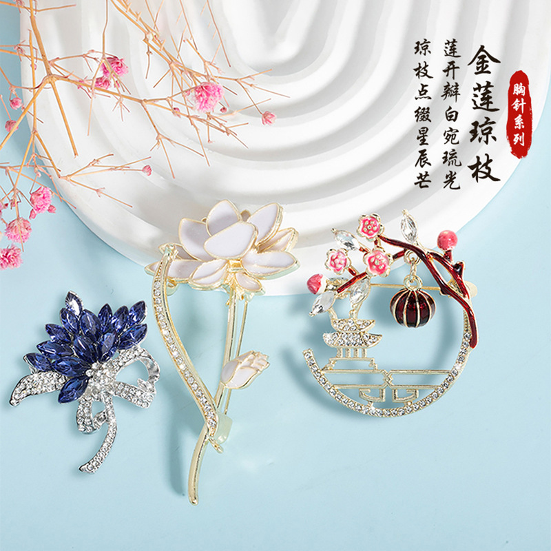 胸针韩版时尚胸花气质百搭防走光丝巾扣水晶西装领别针饰品批发女|undefined
