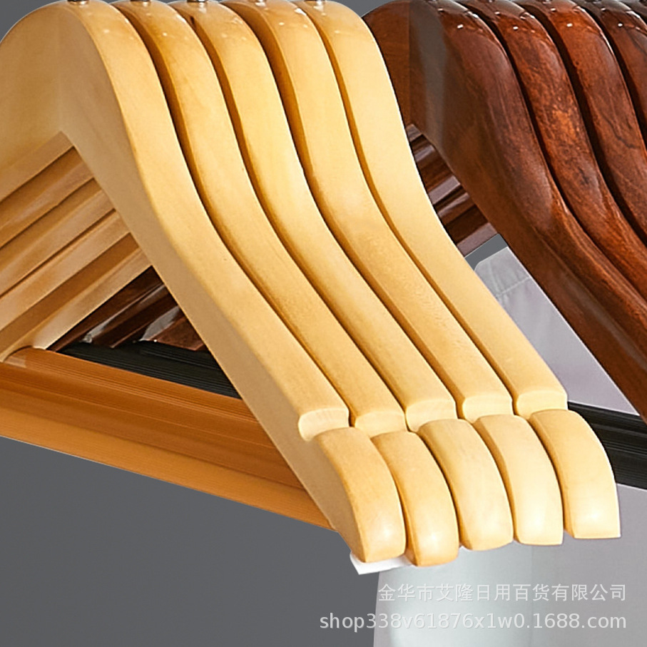 Antideslizante percha sin costuras percha de madera maciza percha pantalones adultos pantalones de rack clip tienda de ropa traje pantalla ropa de rack soporte de ropa al por mayor