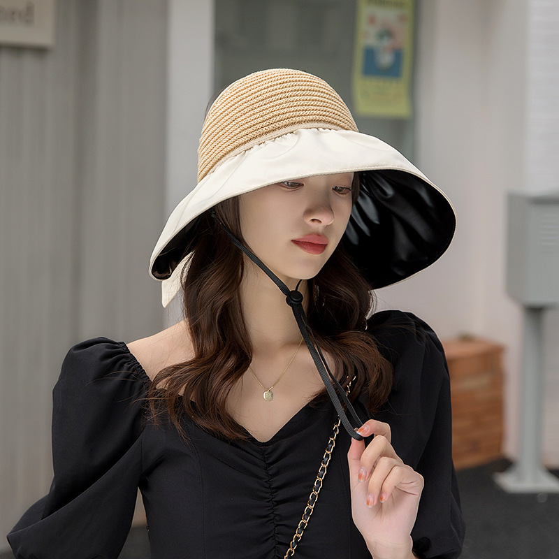 Sombrero De Pescador De Ala Grande Para Mujer A La Moda, Pegamento Negro De Verano Para Exteriores display picture 4
