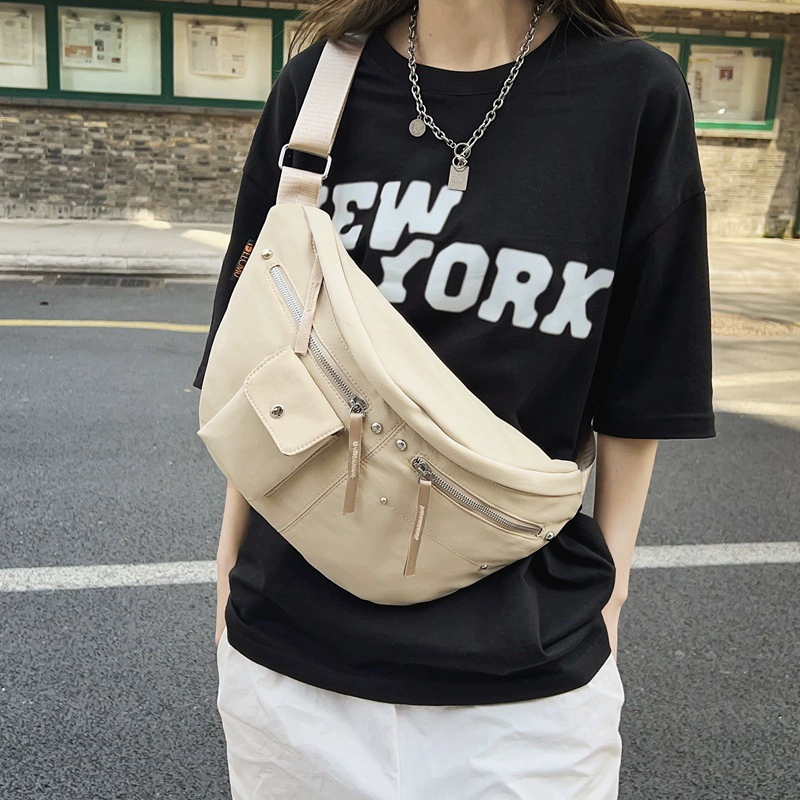 Неоновый цветной nylon наплечная сумка, японская грудная сумка на пояс для отдыха, сумка на пояс для мужчин и женщин для учеников начальной школы
