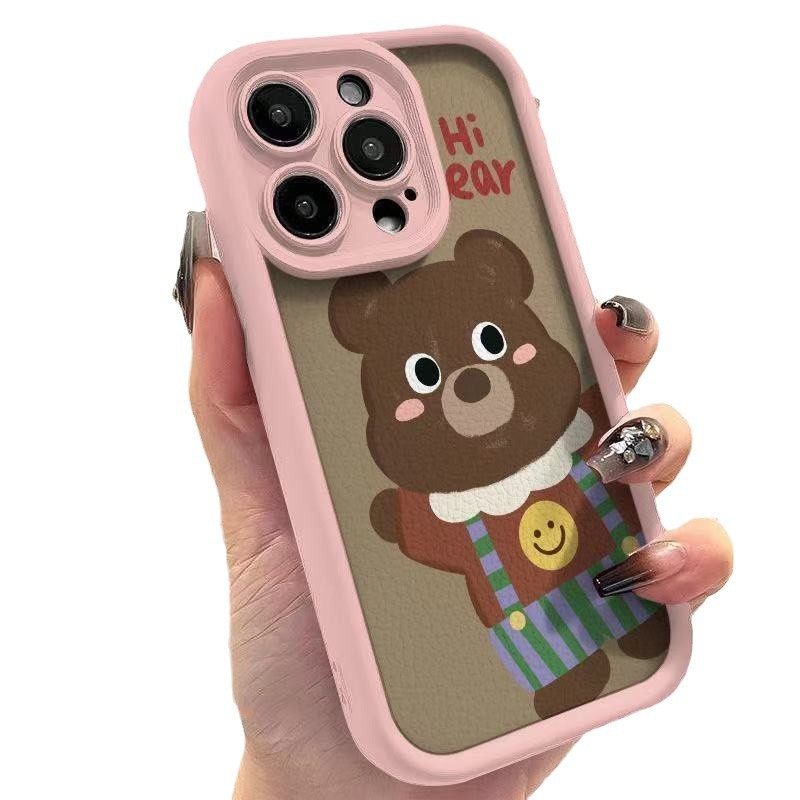 Cute Han Han Bear Adecuado para iPhone 16pro Funda para teléfono móvil Apple 15/14 Dibujos animados 13promax Nuevo 12