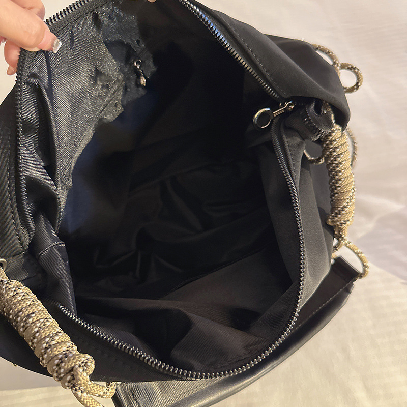 Leisure trendy knot tote for women's commuting large capacity single shoulder bag, college student class dumpling bag_voghion.com