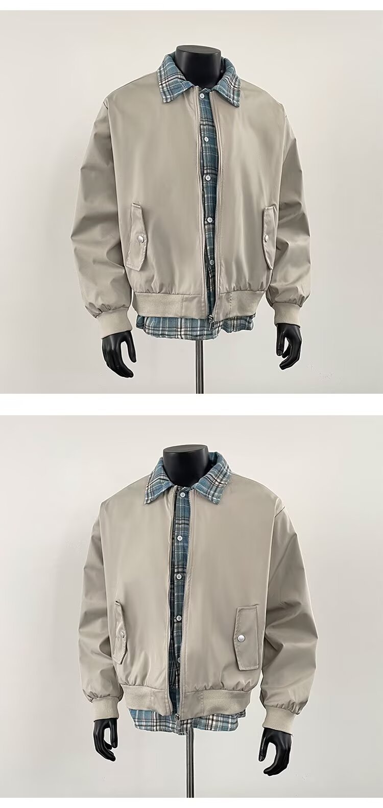 Men's Old Qian Style Colour Block Flight Jacket For Autumn_voghion.com