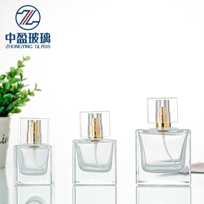 30ml方形香水瓶50ml透明玻璃香水瓶卡口喷雾瓶100ml香水分装瓶