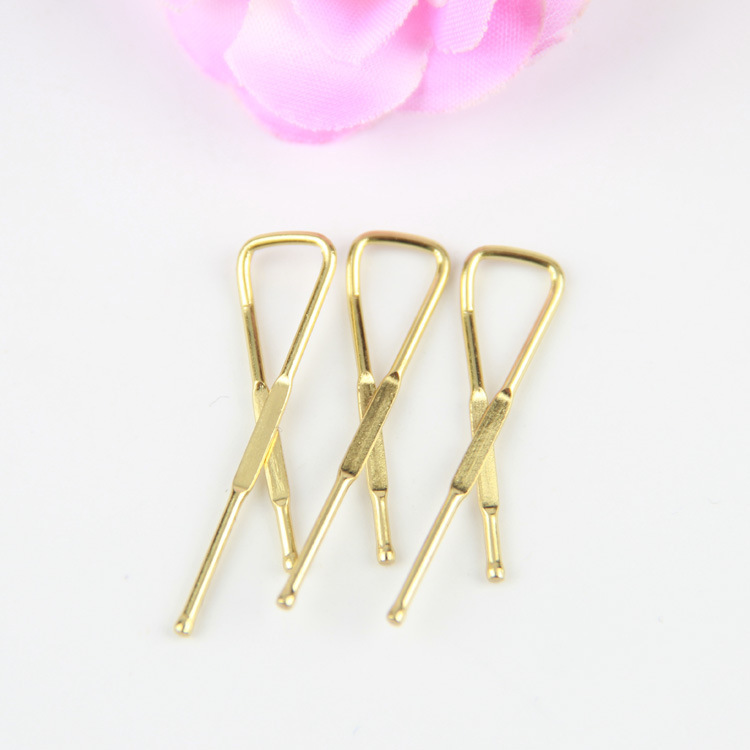厂家直供衬衣固定夹子 金属又字夹 黄铜色衬衫夹外包装固定金属夹