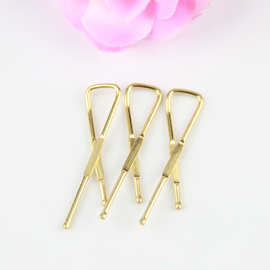 厂家直供衬衣固定夹子 金属又字夹 黄铜色衬衫夹外包装固定金属夹