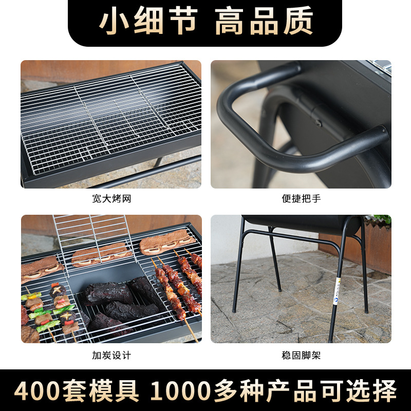 horno de carbón grueso medio lado horno de barril de aceite de barbacoa al aire libre horno de carbón desmontable horno de carbón horno de jardín de barbacoa