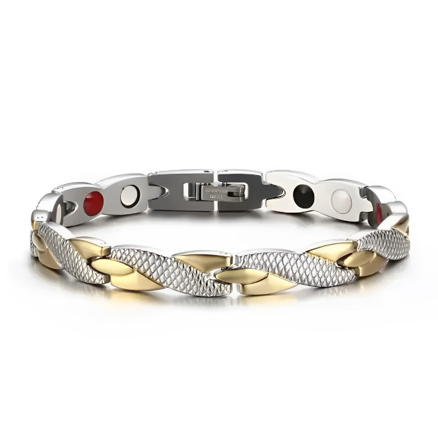 용무늬 팔찌 실버와 골드