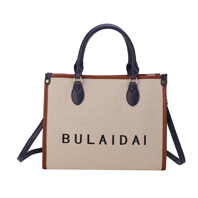 Bolsa de lona de alta gama personalizada de gran capacidad con logotipo impreso bolso de mano DIY personalizado bolso de hombro de cuero