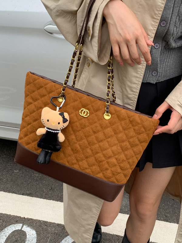 高颜值复古链条托特包包2025秋新款外贸时尚单肩包女士手提腋下包|undefined