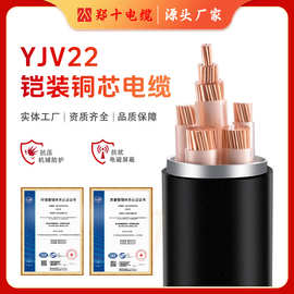 定制国标YJV22铜芯电缆线1.5-400平方工程建设铠装低压电力电缆