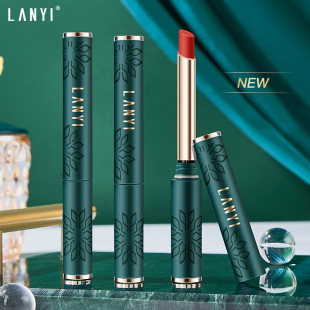 Lanyi small black tube does not stick to the cup of lipstick cinnamon milk tea does not fade matte matte matte waterproof velvet lipstick beauty makeup