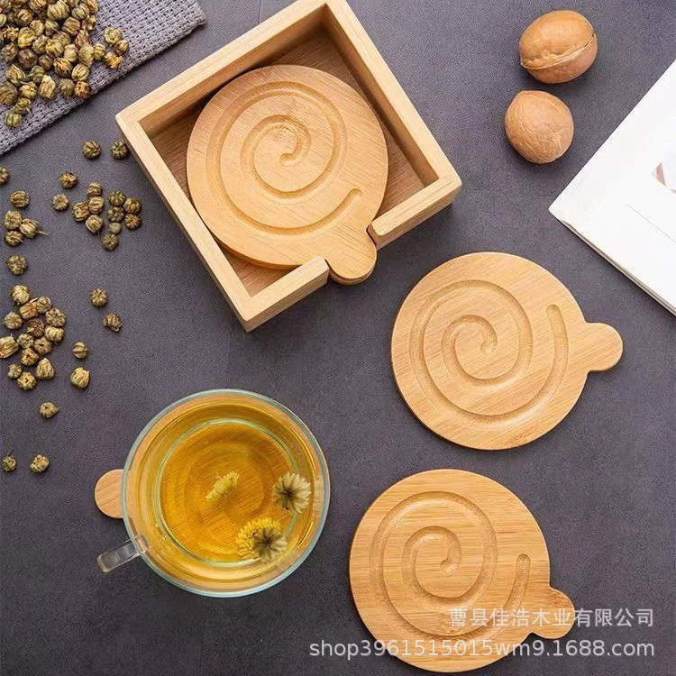 Набор бамбуковых подставок креативный пончик чайной церемонии