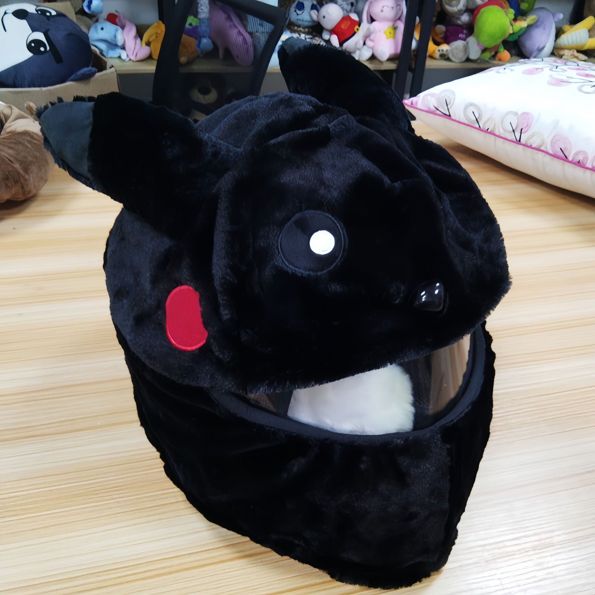 Conejo de Halloween de peluche cubierta del casco de la motocicleta casco de dibujos animados sombrero de la joyería frito calle cubierta protectora horror tendencia