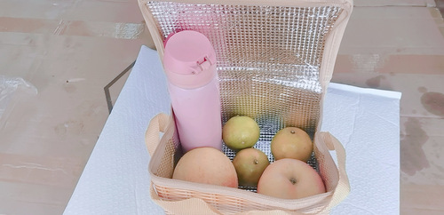 Export imitation rattan woven anti-vibration and heat preservation lunch bag outdoor picnic waterproof fresh-keeping lunch bag aluminum foil insulation bag 