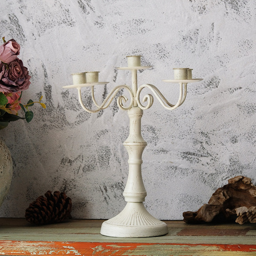 Home Dining Table Accent Candlelight Dinner Gold Candlesticks European Light Luxury Candle Holders Wedding Props Decorations