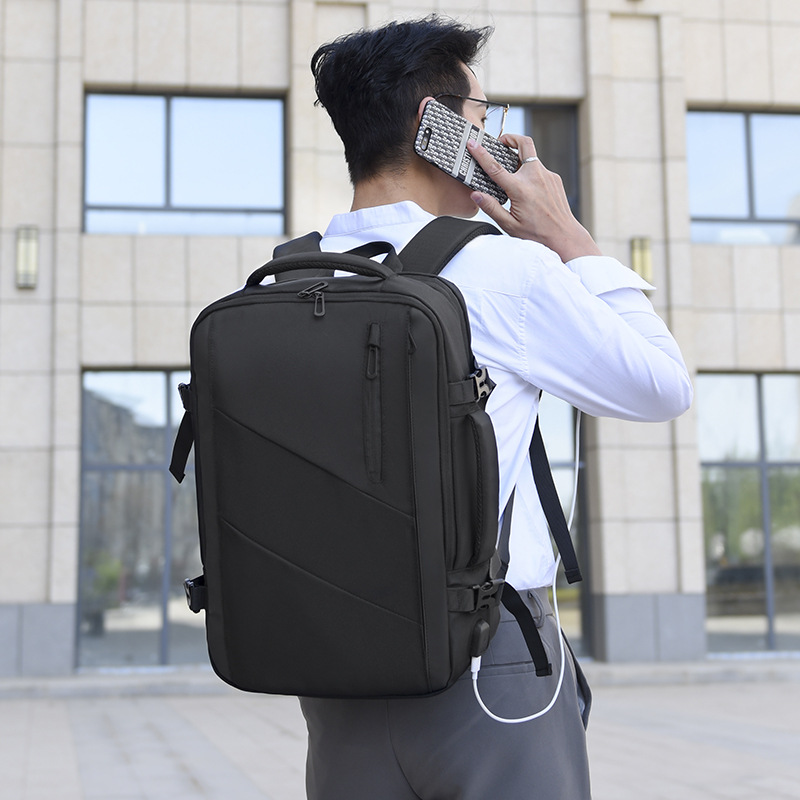 Nueva mochila de negocios Bolsa para portátil de tela Oxford de 16 pulgadas Bolsa de viaje para hombre USB de gran capacidad expandible
