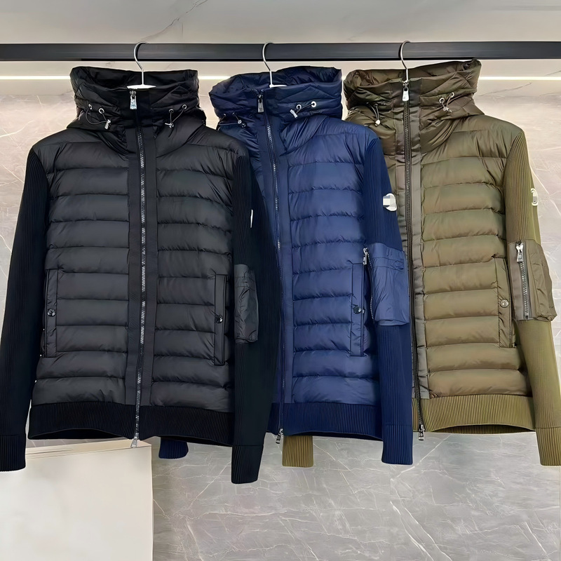 2026 Winter New m Brand Knitted Patchwork Cardigan down Jacket, White Duck down Thickened Warm Couple's Casual Coat 2026 Winter New m Brand Knitted Patchwork Cardigan down Jacket, White Duck down Thickened Warm Couple's Casual Coat