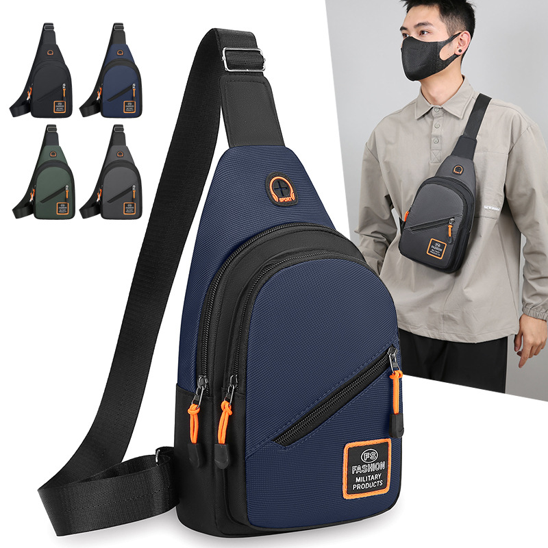 Bolso de pecho para hombres, bolso de hombro de viaje deportivo casual, simple estilo coreano para hombres, bolso de pecho ligero, mochila pequeña.