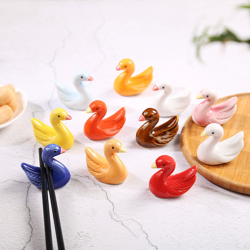 Держатель для палочек в японском стиле фарфоровый держатель для палочек бытовой обеденный стол украшение для палочек держатель для палочек для еды украшение стола отеля посуда Милая утка палочки для еды подушка
