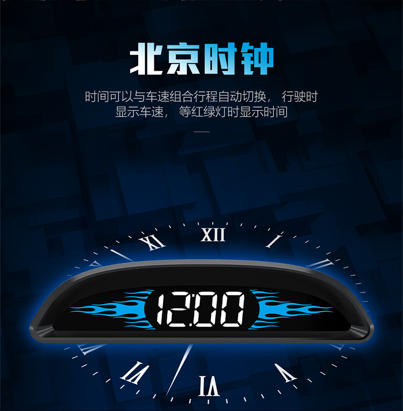 New cross-border car HUD high-definition head-up display, car OBD outdoor off-road vehicle water temperature and fuel consumption head-up display
