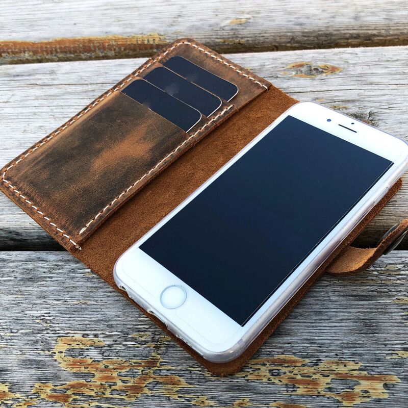 Cross-Border Same Style Mobile Phone Flip Protective Cover, Portable Bank Card and Id Storage Folder, Pu Leather Anti-Fall Mobile Phone Leather Bag