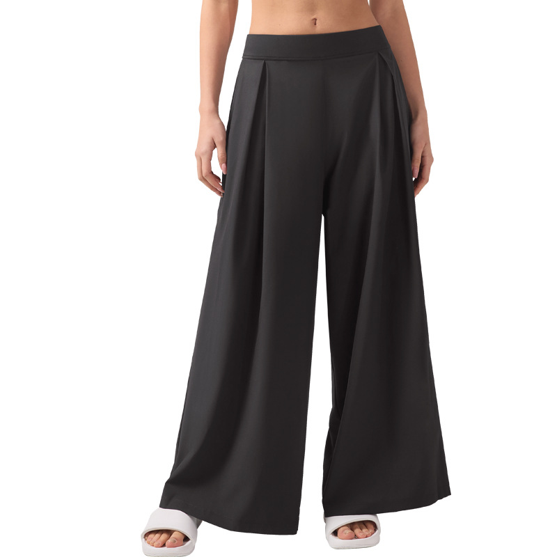 Pantalones deportivos de pierna recta y ancha para mujer, pantalones casuales y versátiles para fitness al aire libre, pantalones de yoga estilo lulu, pantalones largos holgados de 27 pulgadas que estilizan la figura.