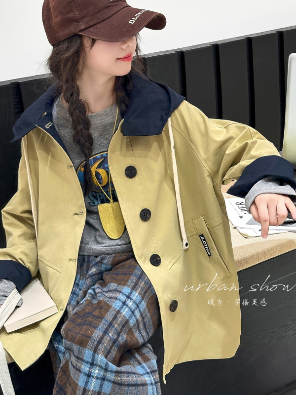 女童风衣春秋款2025新款儿童秋季中长款超好看韩范女大童秋装外套|undefined