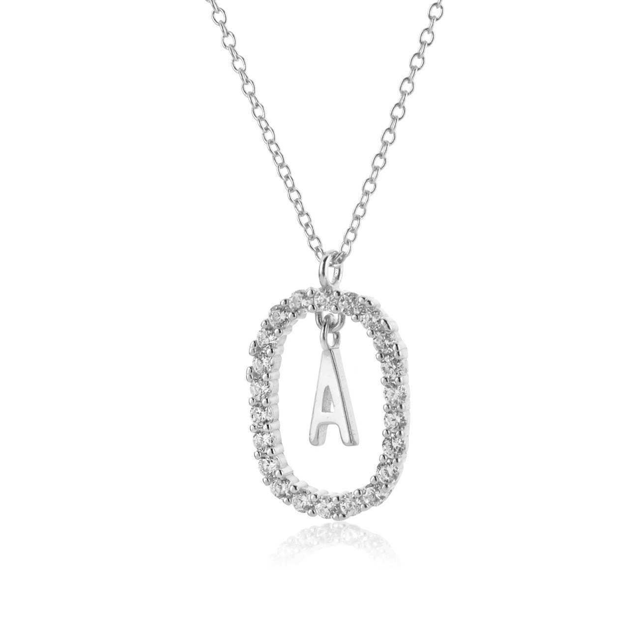 Ig Style Letter Sterling Silver Plating 18k Gold Plated White Gold Plated Pendant Necklace display picture 5