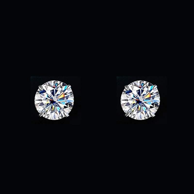Platinum fashionable classic earrings, silver 925 sample