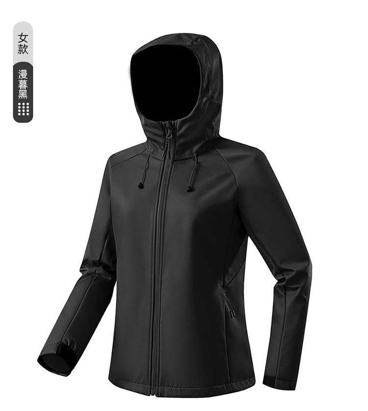 Capa de asalto de cáscara blanda chaqueta deportiva al aire libre a prueba de viento impermeable pareja encapuchada chaqueta de hombre y mujer un cabello