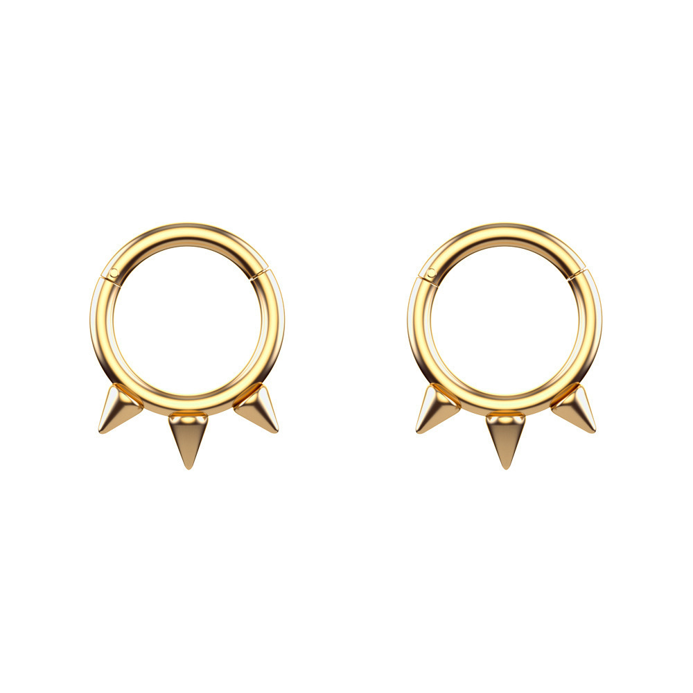 Fashion Solid Color Stainless Steel Plating Nose Ring 1 Piece