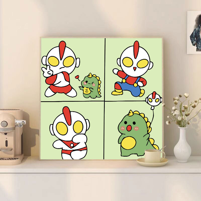 スポンジ・ボブ デジタル油絵 DIY 漫画アニメ 子供向け 手塗り装飾画 置物 環境に優しい|undefined
