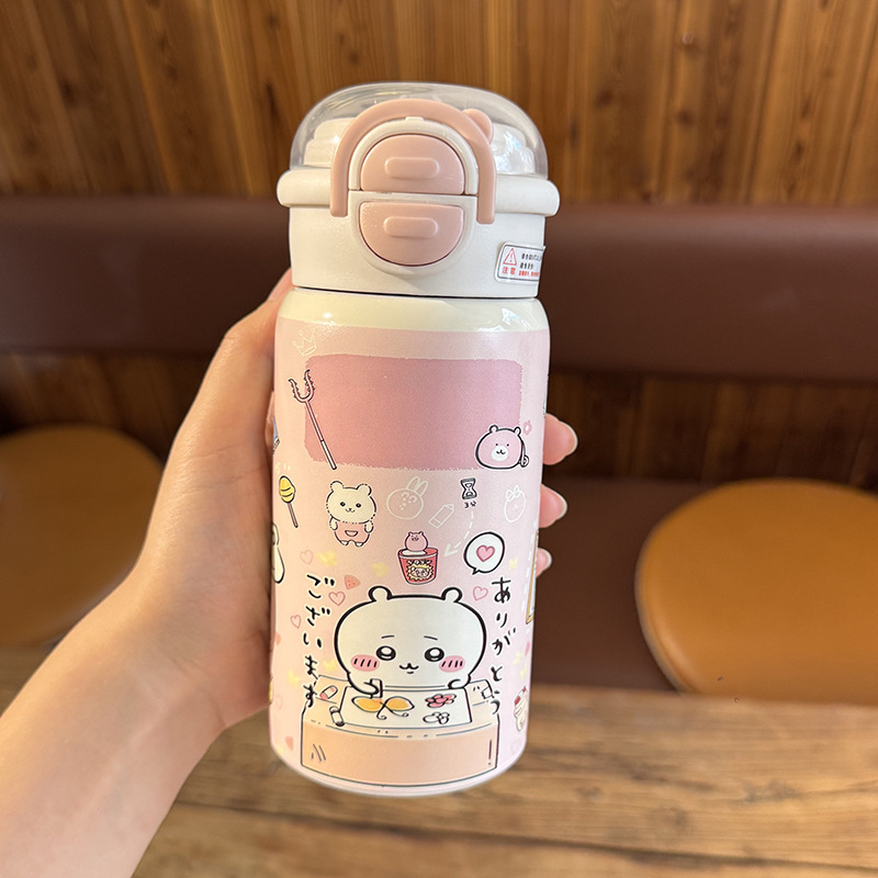 双饮吸管保温杯ins304不锈钢杯子女生学生卡通小兔水杯卡通水杯|undefined