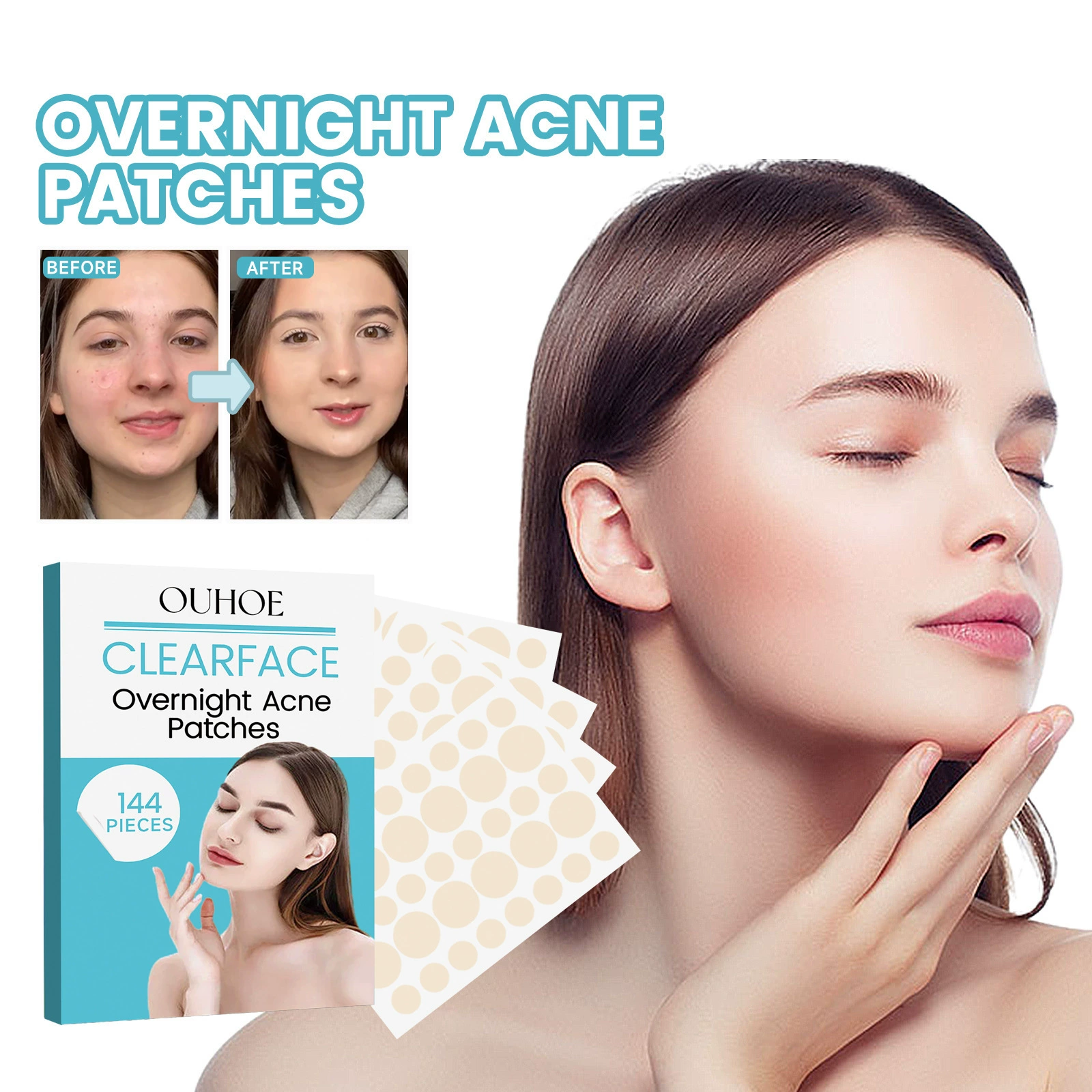 Осветляющая acne-патч OUHOE, дышащий тональный крем для лица от черных пятен, скрывает акне
