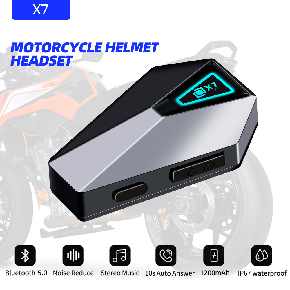 X7-Cyber ​​Motorcycle Helmet Headset Waterproof Wireless Bluetooth Music Headset Cycling Motorcycle Hands-Free Call
